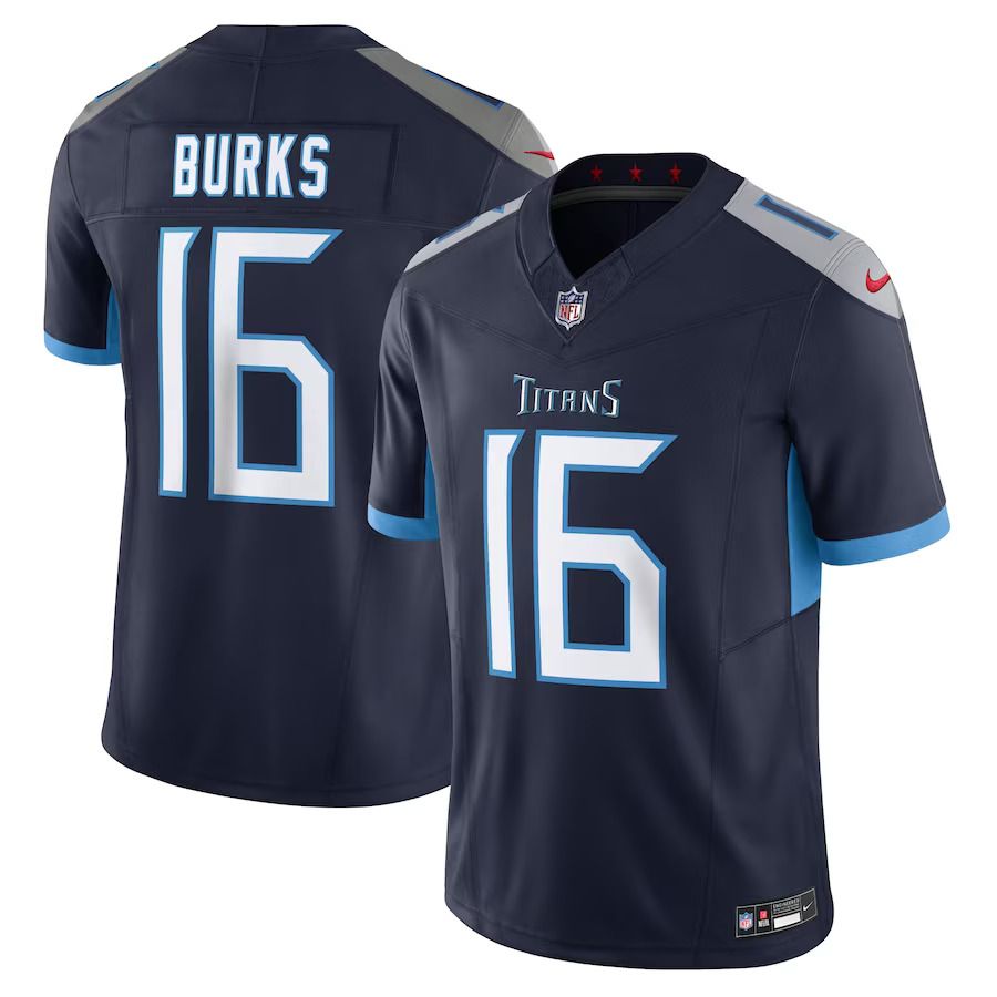 Men Tennessee Titans #16 Treylon Burks Nike Navy Vapor F.U.S.E. Limited NFL Jersey